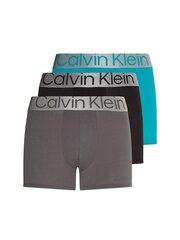 Vīriešu apakšbikses Calvin Klein TRUNK 3 pāri, melnas/pelēkas/tirkīzzilas 000NB3130A 13C 45692 цена и информация | Мужские трусы | 220.lv