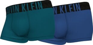 Apakšbikses vīriešiem Calvin Klein 2 pāri, LOW RISE TRUNK, zilas/zaļas 000NB2599A W3G 45026 cena un informācija | Vīriešu apakšbikses | 220.lv