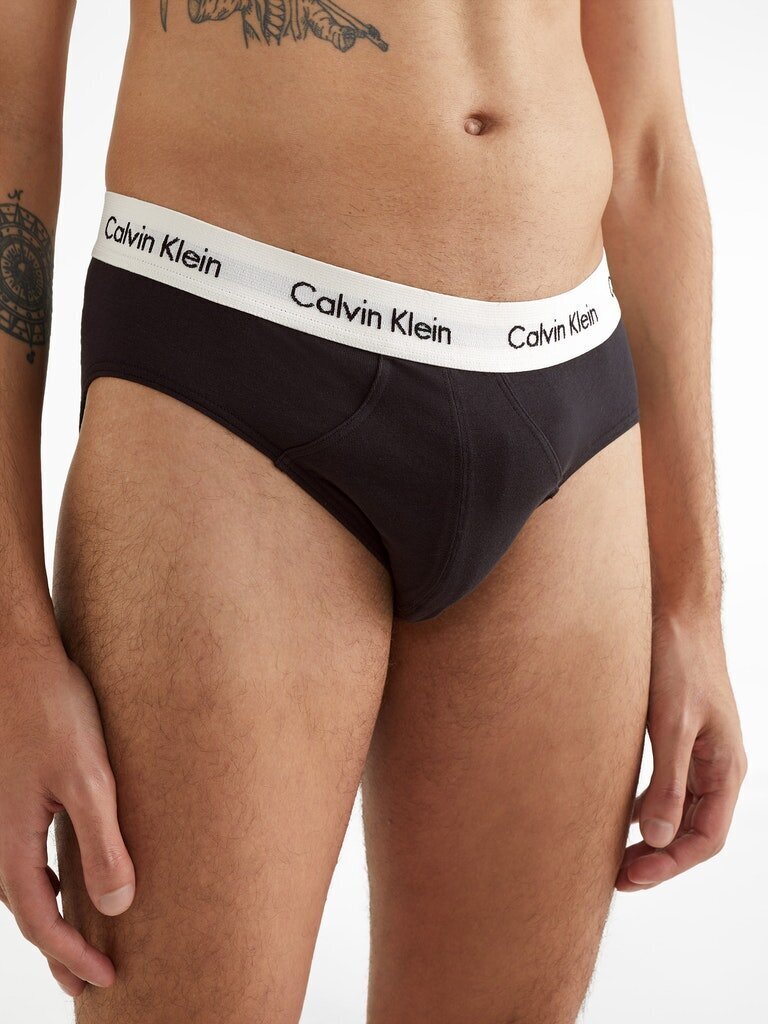 Vīriešu apakšbikses Calvin Klein SLIPY HIP BRIEF 3 pāri, melnas 0000U2661G 1UV 45093 цена и информация | Vīriešu apakšbikses | 220.lv