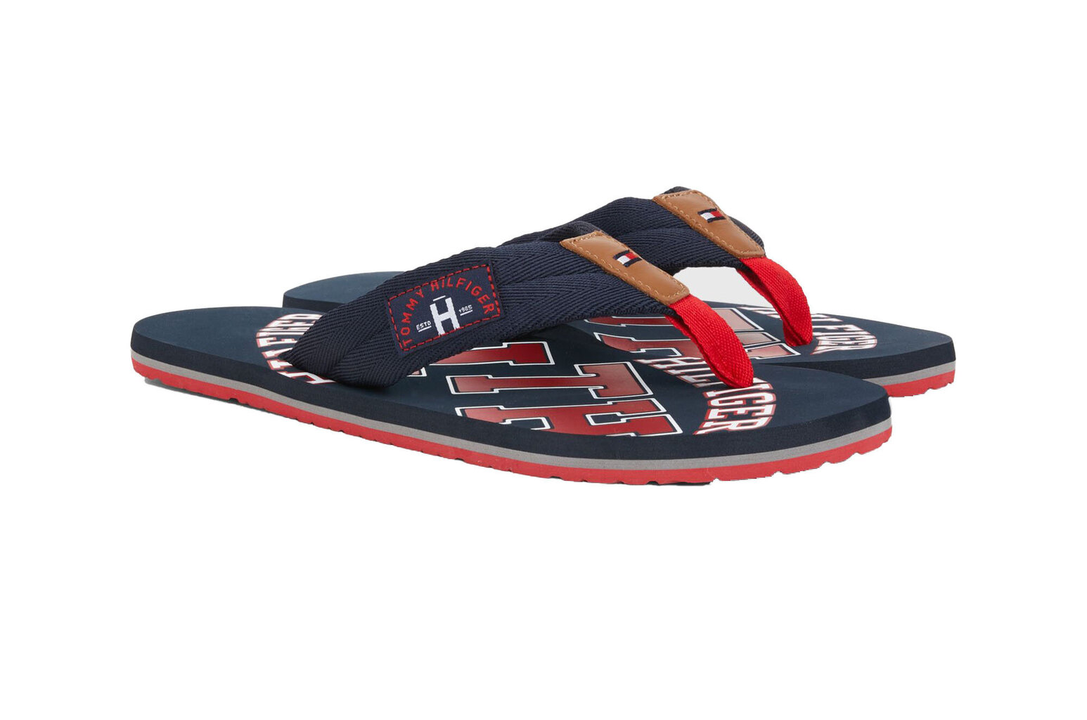 Vīriešu iešļūcenes Tommy Hilfiger ESSENTIAL TH BEACH SANDAL, tumši zilas FM0FM01369 403 45419 цена и информация | Vīriešu iešļūcenes, čības, sandales | 220.lv