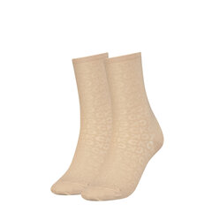 Женские носки Calvin Klein 2 пары, бежевые 701218937 002 44581 цена и информация | Женские носки | 220.lv