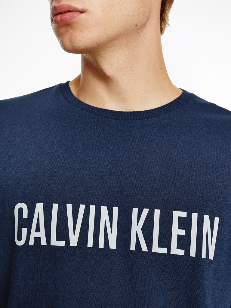 Vīriešu T-krekls Calvin Klein SWEATSHIRT L/S, tumši zils 000NM1960E 8SB 42544 cena un informācija | Vīriešu T-krekli | 220.lv