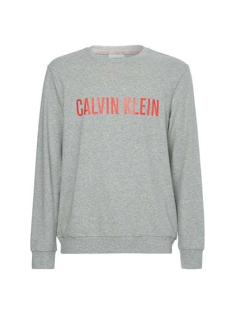 Vīriešu T-krekls Calvin Klein SWEATSHIRT L/S, pelēks 000NM1960E W6K 42839 цена и информация | Vīriešu T-krekli | 220.lv