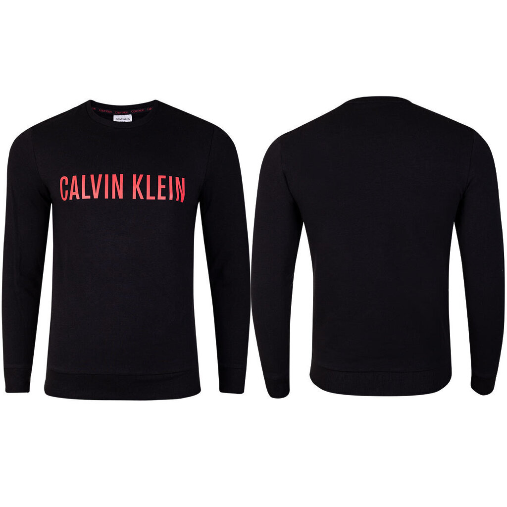 Vīriešu T-krekls CALVIN KLEIN SWEATSHIRT L/S, melns 000NM1960E XY8 42468 cena un informācija | Vīriešu T-krekli | 220.lv