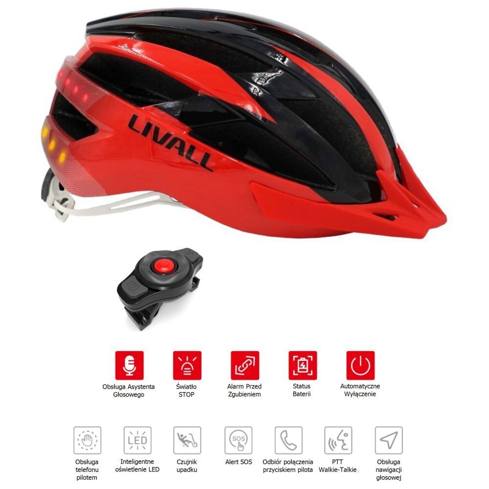 Viedā ķivere MTB Livall MT1 Neo Intercom / LED / SOS / BT 54-58cm цена и информация | Ķiveres | 220.lv