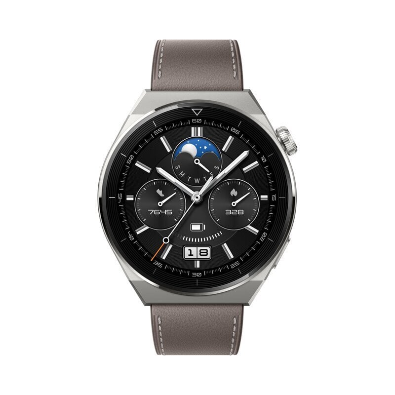 Huawei Watch GT 3 Pro Titanium Gray Leather цена и информация | Viedpulksteņi (smartwatch) | 220.lv