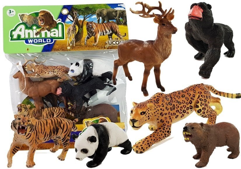 Gumijas dzīvnieku figūriņu komplekts цена и информация | Attīstošās rotaļlietas | 220.lv