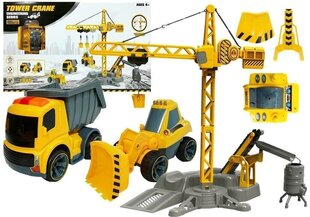 Celtniecības automašīnas un celtņa komplekts ar tālvadības pulti cena un informācija | Rotaļlietas zēniem | 220.lv