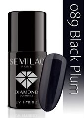 Hibrīda nagu laka Semilac 089 Black Plum, 7 ml cena un informācija | Nagu lakas, stiprinātāji | 220.lv