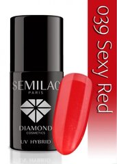 Hibrīda nagu laka Semilac 039 Sexy Red, 7 ml cena un informācija | Nagu lakas, stiprinātāji | 220.lv