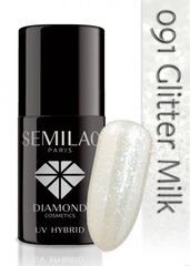 Hibrīda nagu laka Semilac 091 Glitter Milk, 7 ml cena un informācija | Nagu lakas, stiprinātāji | 220.lv