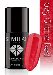 Hibrīda nagu laka Semilac 025 Glitter Red, 7 ml цена и информация | Лаки для ногтей, укрепители | 220.lv