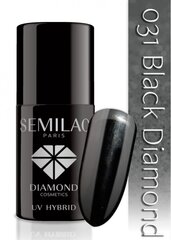 Hibrīda nagu laka Semilac 031 Black Diamond, 7 ml cena un informācija | Nagu lakas, stiprinātāji | 220.lv