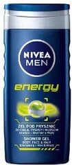 Dušas želeja vīriešiem NIVEA MEN ENERGY, 250ml cena un informācija | Dušas želejas, eļļas | 220.lv