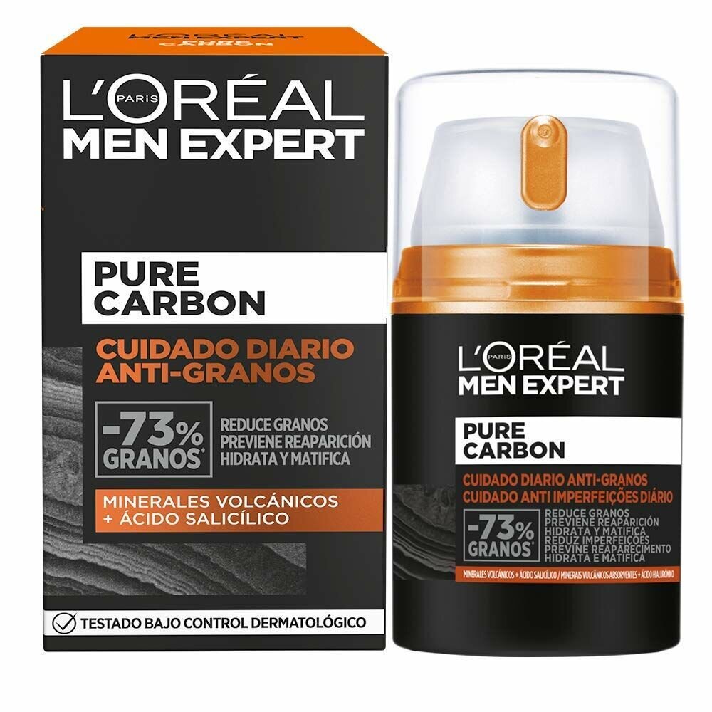 Tīrīšanas krēms L'Oreal Make Up Men Expert Pure Carbon Mitrinošs Matējošs finišs Pret pinnēm (50 ml) cena un informācija | Sejas krēmi | 220.lv