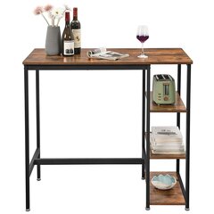 Bāra galds Songmics Rustic 109x60 cm, brūns/melns cena un informācija | Virtuves galdi, ēdamgaldi | 220.lv