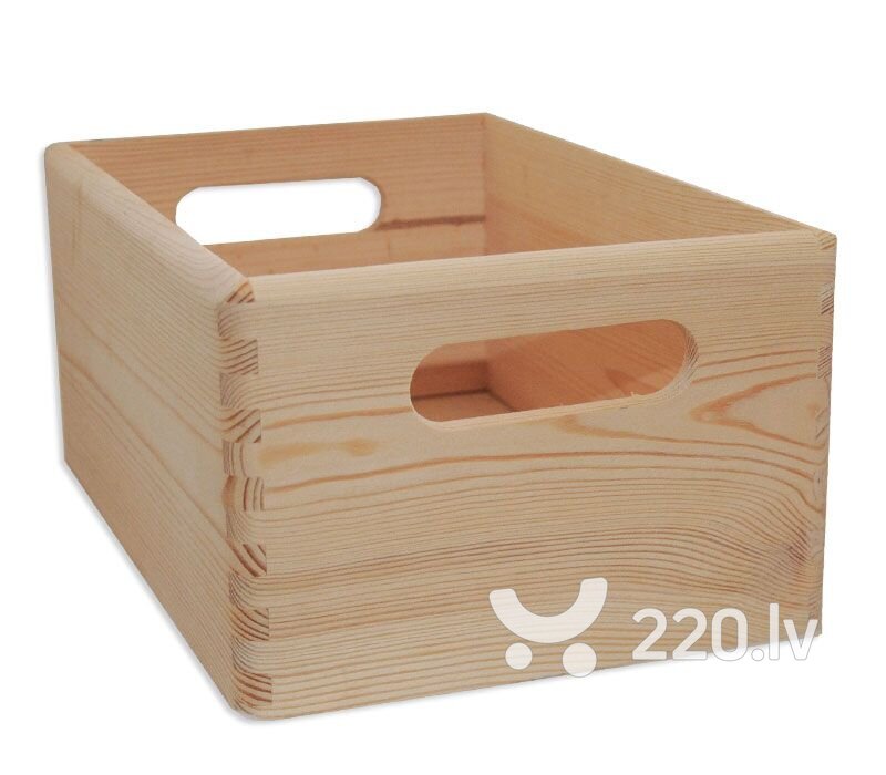Koka kaste ar rokturiem 30x20x13 cm. 1 gab. cena un informācija | Rokdarbu materiāli | 220.lv
