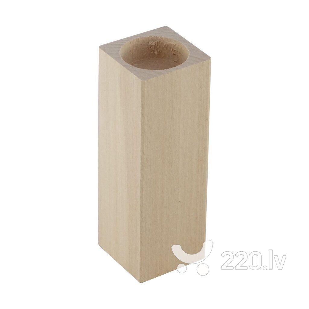 Koka svečturis 12x5x5 cm. 1 gab. cena un informācija | Rokdarbu materiāli | 220.lv
