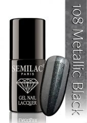 Hibrīda nagu laka Semilac 108 Metallic Black, 7 ml цена и информация | Лаки для ногтей, укрепители | 220.lv