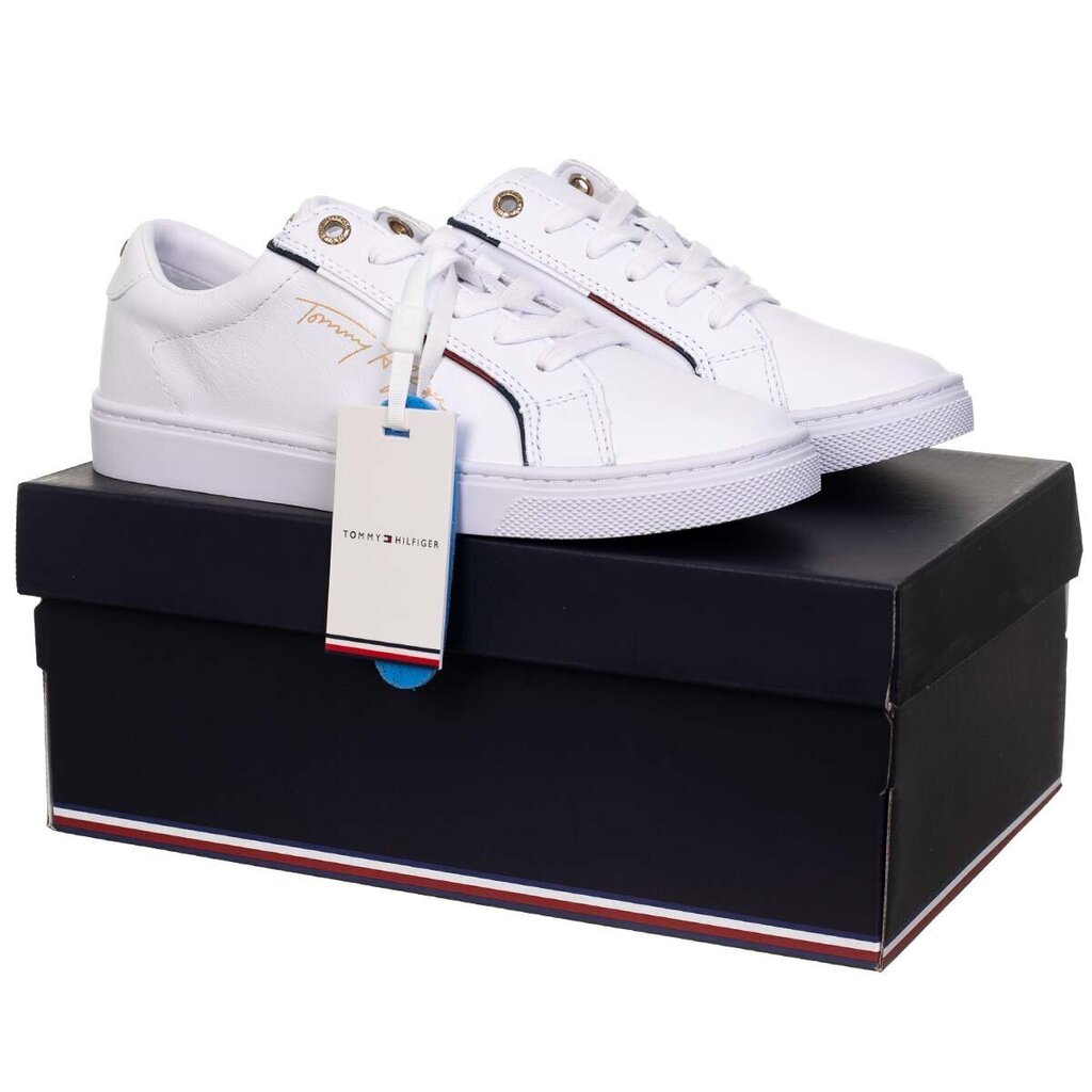 Sieviešu sporta apavi Tommy Hilfiger SIGNATURE SNEAKER, balti, FW0FW06322 YBR 43344 цена и информация | Sporta apavi sievietēm | 220.lv