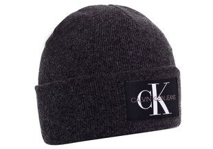 Мужская зимняя шапка Calvin Klein BEANIE, графитовая K50K506246 PCX 36725 цена и информация | Мужские шарфы, шапки, перчатки | 220.lv