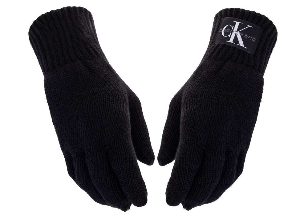 Vīriešu cimdi Calvin Klein rudens/ziemas KNITTED MONOGRAM GLOVES BLACK K50K506447 BDS 36761 cena un informācija | Vīriešu cepures, šalles, cimdi | 220.lv