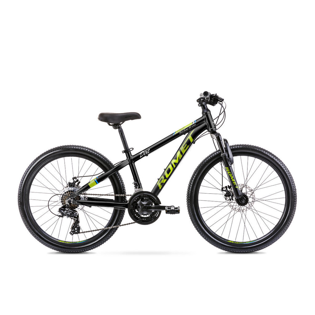 Bērnu velosipēds Romet Rambler Dirt, 8-12 gadi, 24", melns cena un informācija | Velosipēdi | 220.lv