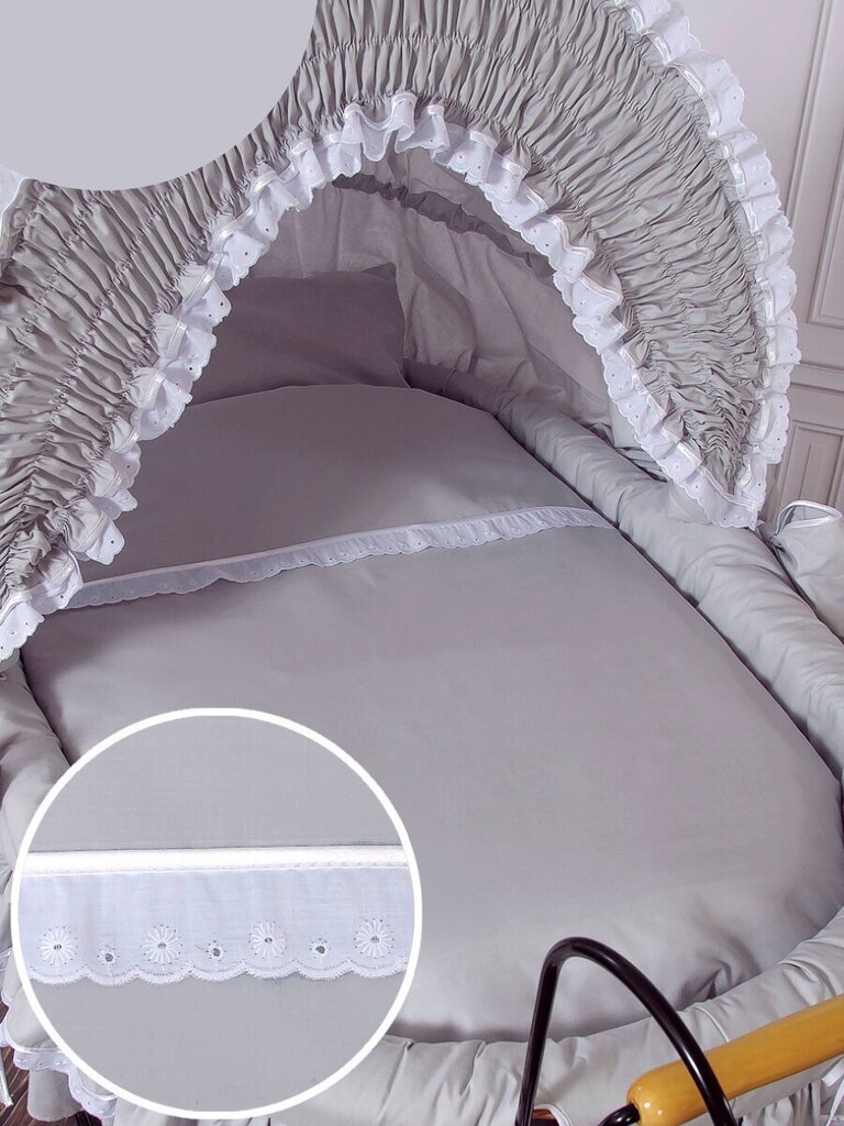 Retro pīta gultiņa, Viktorija - pelēki цена и информация | Zīdaiņu gultas | 220.lv
