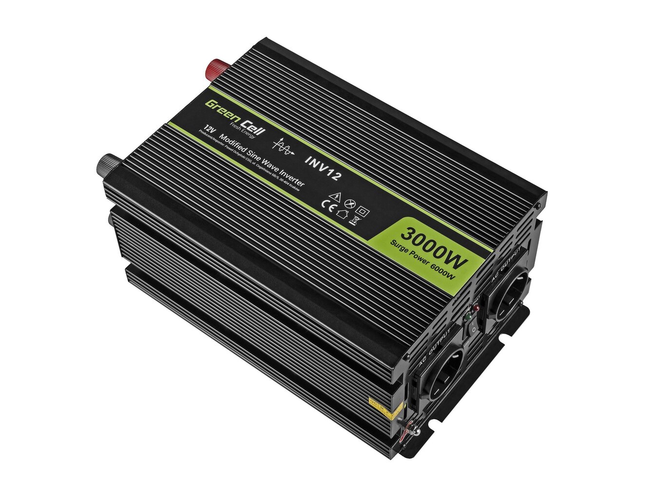 Green Cell Power Inverter 12V to 230V 3000W/6000W Modified sine wave цена и информация | Sprieguma pārveidotāji | 220.lv