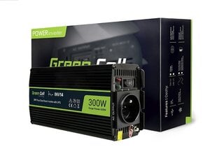 Green Cell Power Inverter 24V to 230V 300W/600W Pure sine wave cena un informācija | Sprieguma pārveidotāji | 220.lv