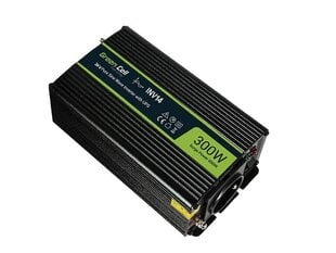 Green Cell Power Inverter 24V to 230V 300W/600W Pure sine wave цена и информация | Преобразователи напряжения | 220.lv