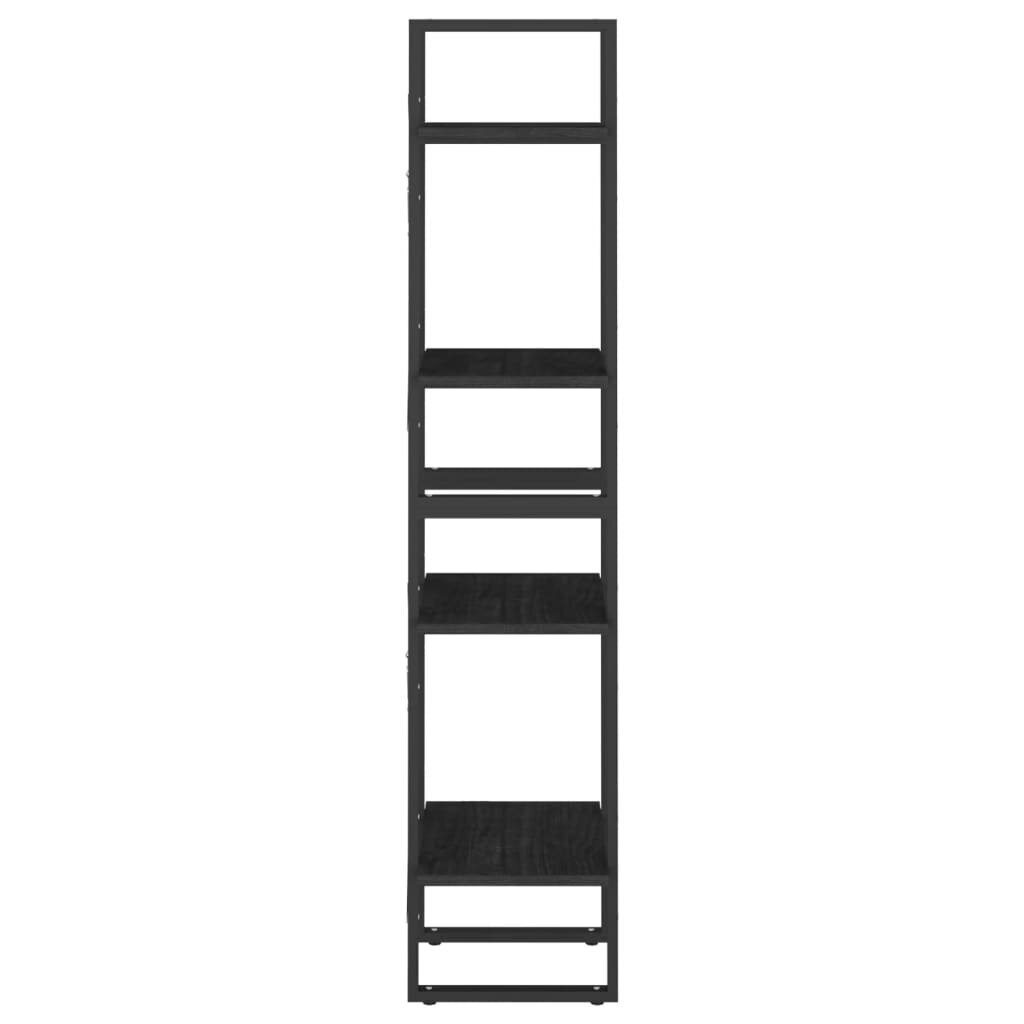vidaXL 4-līmeņu grāmatu plaukts, melns, 40x30x140 cm, priedes koks цена и информация | Plaukti | 220.lv