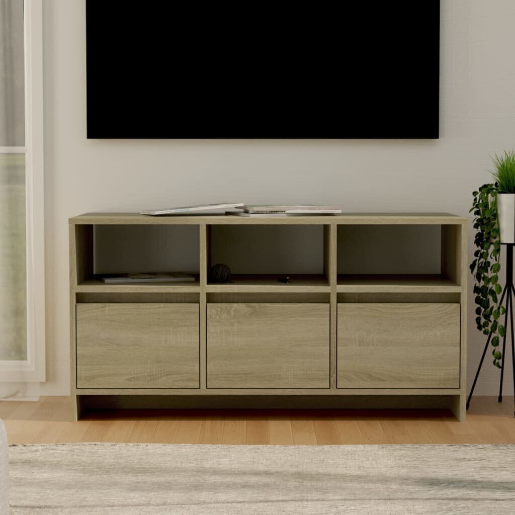 vidaXL TV skapītis, ozolkoka krāsā, 102x37,5x52,5 cm, skaidu plāksne cena un informācija | TV galdiņi | 220.lv