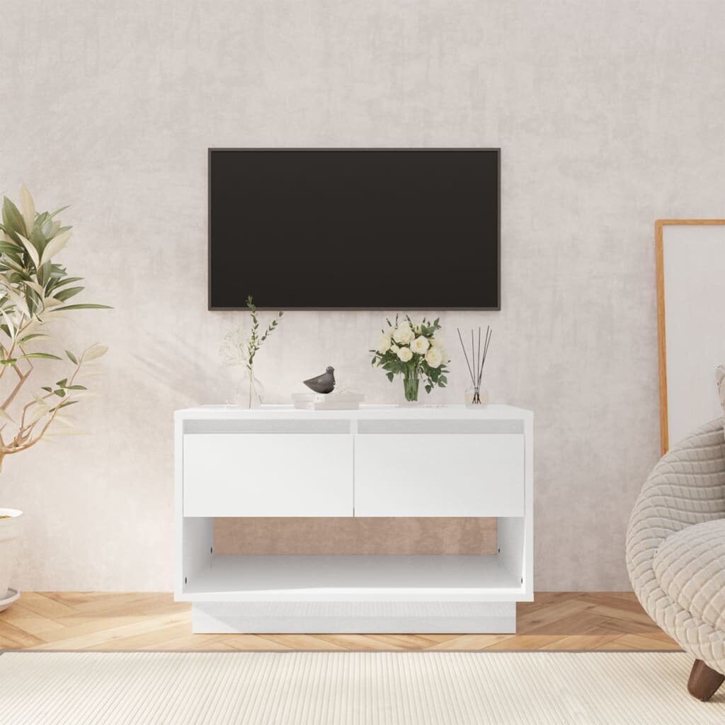 vidaXL TV skapītis, spīdīgi balts, 70x41x44 cm, skaidu plāksne cena un informācija | TV galdiņi | 220.lv