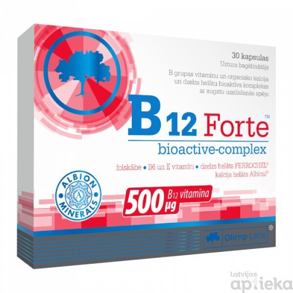 Uztura bagātinātājs Olimp Labs® B12 Forte™ bioactive–complex, 30 kapsulas цена и информация | Vitamīni, preparāti, uztura bagātinātāji labsajūtai | 220.lv