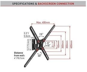 Настенное крепление для ТВ Barkan BM320 цена и информация | Кронштейны и крепления для телевизоров | 220.lv