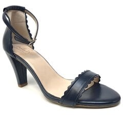 Tumši zilas lielu izmēru augstpapēžu ādas sandales, Bella b. cena un informācija | Sieviešu sandales | 220.lv