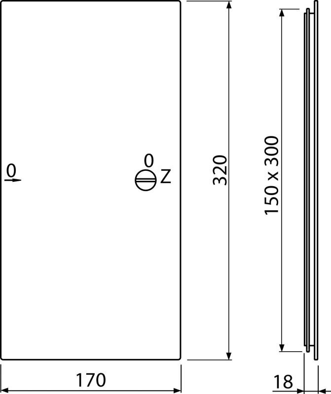 Revīzijas durvis 150x300 mm, baltas cena un informācija | Revīzijas lūkas, piederumi | 220.lv