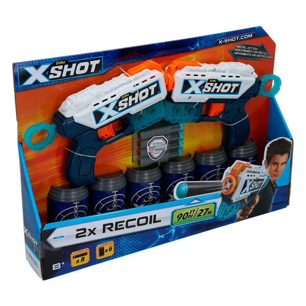 Rotaļu šaujamieroči, ZURU X-Shot Kickback, 2 gab., 8g+ цена и информация | Rotaļlietas zēniem | 220.lv