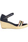 Sieviešu zilas sandales TOMMY HILFIGER, WEBBING LOW WEDGE SANDALS cena un informācija | Sieviešu sandales | 220.lv