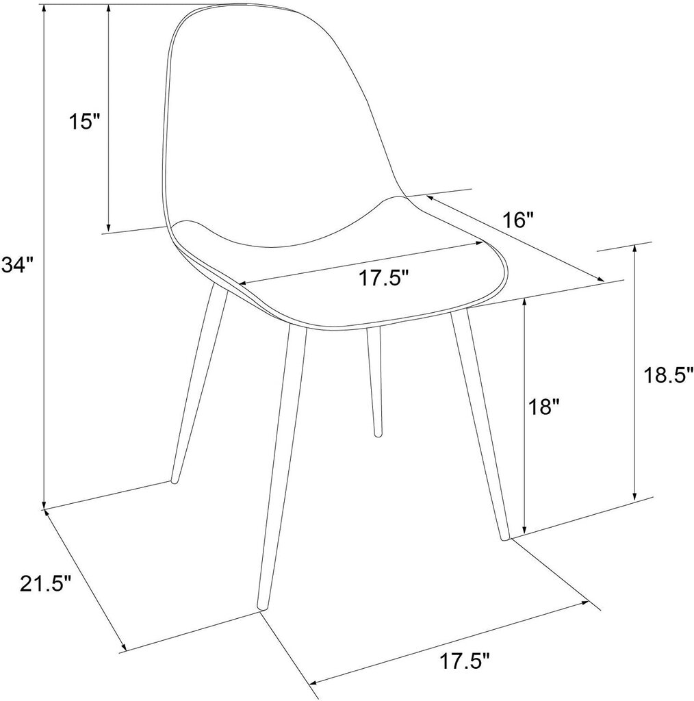 2-u ēdamistabas krēslu komplekts Dorel Calvin, 2 gab, pelēks cena un informācija | Virtuves un ēdamistabas krēsli | 220.lv