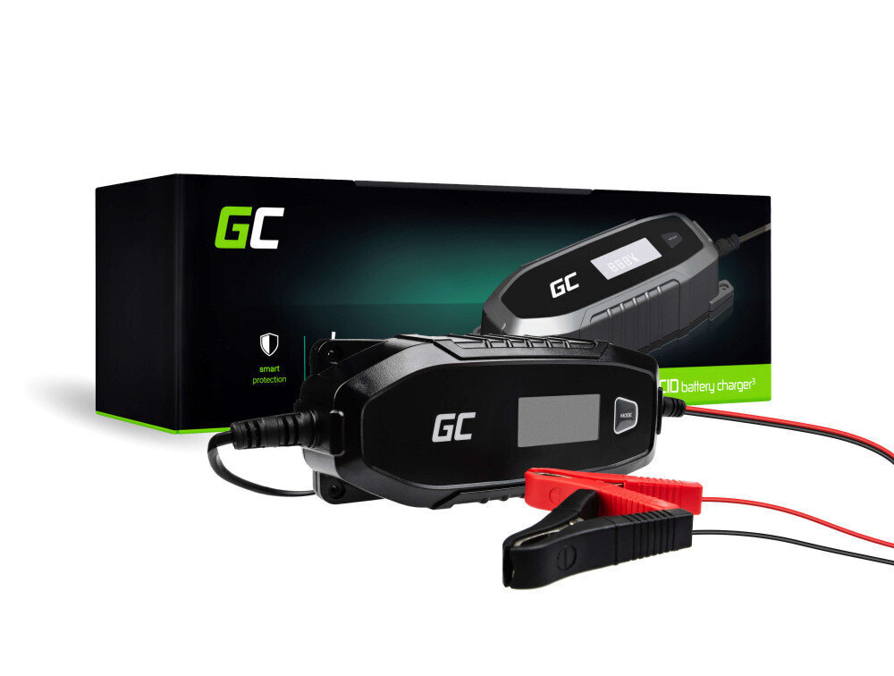 Green Cell akumulatora lādētājs AGM, GEL un svina skābei 6V / 12V (4A) cena un informācija | Akumulatoru lādētāji | 220.lv