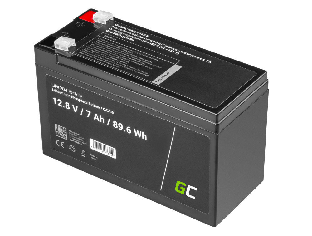 Green Cell LiFePO4 12,8V 7Ah 89,6Wh cena un informācija | Akumulatori | 220.lv