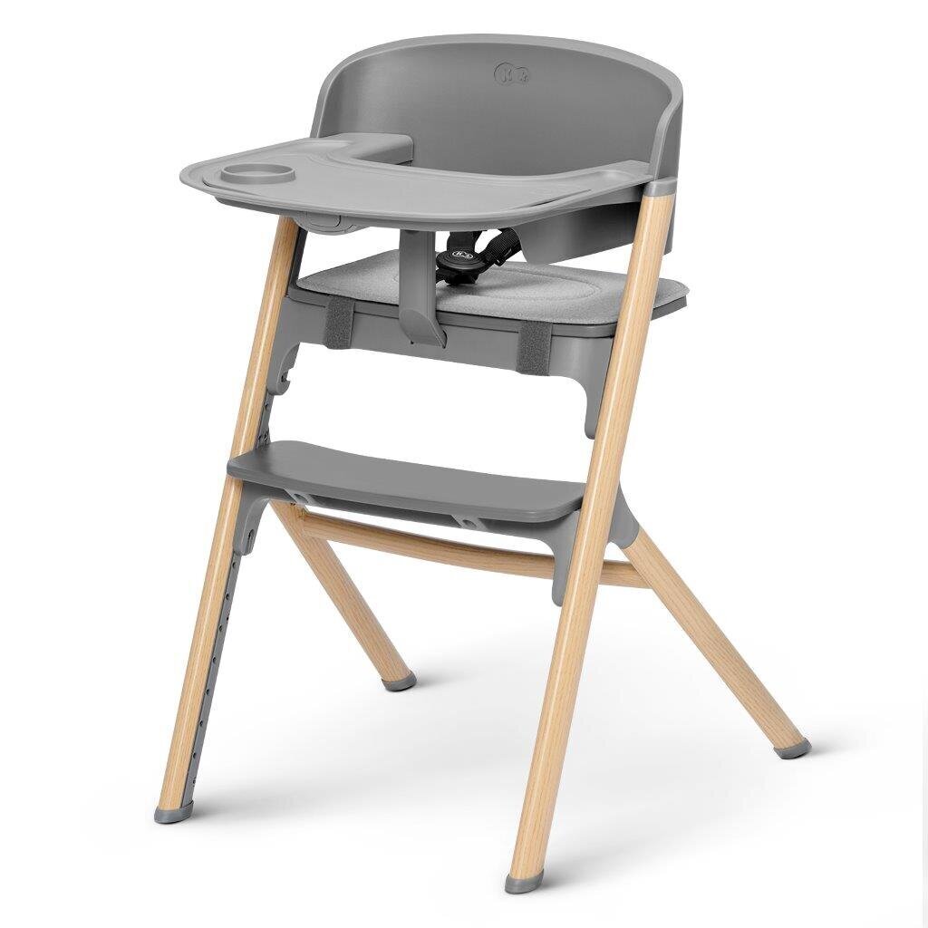 Многофункциональный стульчик для кормления Kinderkraft Igee Wood + шезлонг  Calmee Grey цена | 220.lv