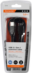 USB pagarinājuma kabelis Vivanco USB A - USB A, v.3.1, 3.0 m (45239) cena un informācija | Kabeļi un vadi | 220.lv