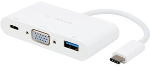 Адаптер VIVANCO USB C - USB C / USB 3.1 A / VGA, 0.1 м цена и информация | Адаптеры и USB разветвители | 220.lv