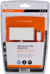 Adapteris VIVANCO USB C - USB C / USB 3.1 A / VGA, 0.1 m цена и информация | Адаптеры и USB разветвители | 220.lv