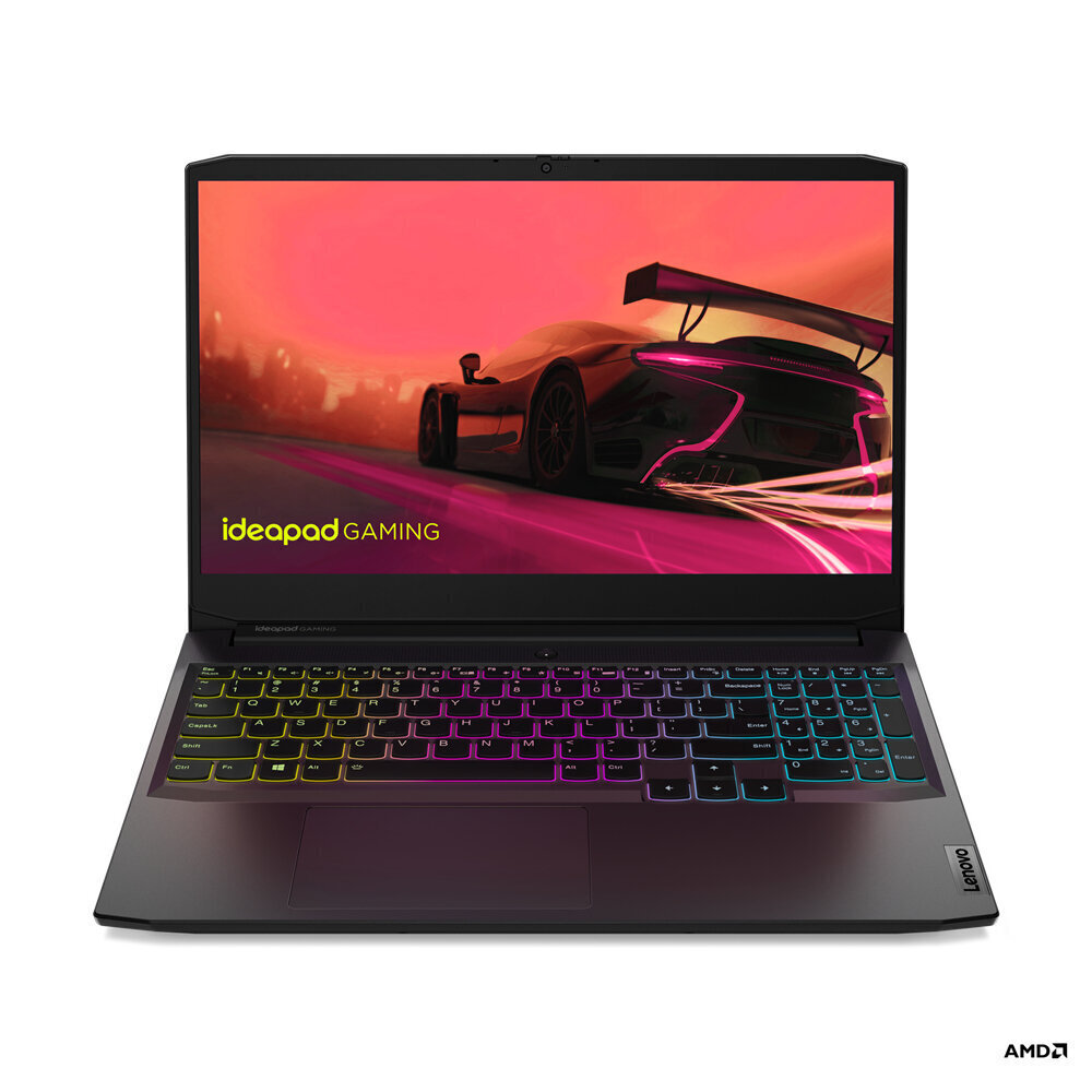 Lenovo IdeaPad Gaming 3 15ACH6 Ryzen 5 5600H 15.6&#34; FHD IPS 250nits 16GB DDR4-3200 512GB SSD M.2 2280 PCIe 3.0x4 NVMe GeForce GTX 1650 4GB GDDR6 NoOs Shadow Black Portatīvais dators цена и информация | Portatīvie datori | 220.lv