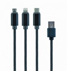 Kabelis AMBERIN 8-pin Lightning / USB C / Micro USB - USB A, 1.0 m цена и информация | Кабели и провода | 220.lv