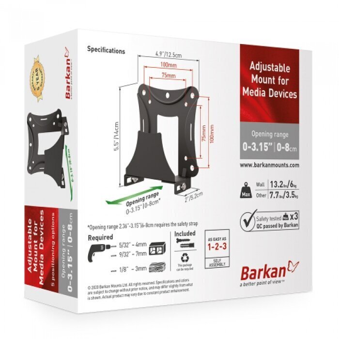 Multimediju ierīču stiprinājums Barkan BM80 cena un informācija | Stiprinājumi | 220.lv